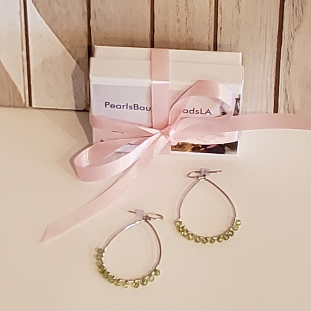 🔥SALE🔥Peridot Boho Teardrop Earrings Silver